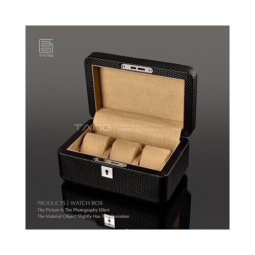 Fashion 3pillow high quality black PUleather real wood watch box watch storage box watch cases SBH014b