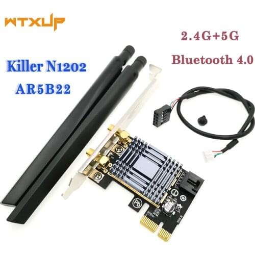 N1202 AR5B22 2.4G 5G Adapter Lightweight Wireless WIFI Network Card Dual Band Multifunction Pcie For Desktop PC Bluetooth 4.0