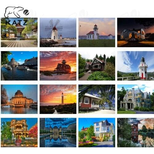 Sea Castle Diamond Painting Cross Stitch Home Decoration Simple House Alley Landscape Art Diamond Mosaic Handmade Diy Decoration