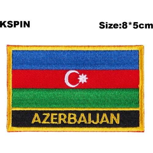 Azerbaijan Rectangular Shape Flag patches embroidered flag patches national flag patches for clothing DIY Decoration PT0008-R