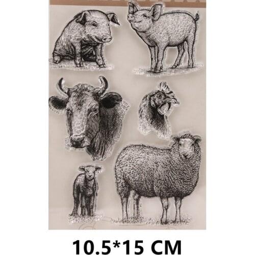 2021 New Livestock Clear Stamps DIY Scrapbooking Craft Supplies Rubber Silicon Seals Card Album Hobby ink pad Stamping