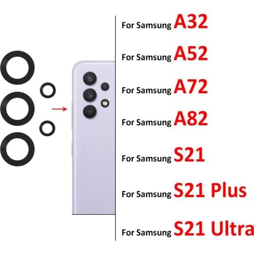 New Back Rear Camera Glass Lens For Samsung A32 A52 A72 A82 S21 Plus S21 Ultra With Adhesive