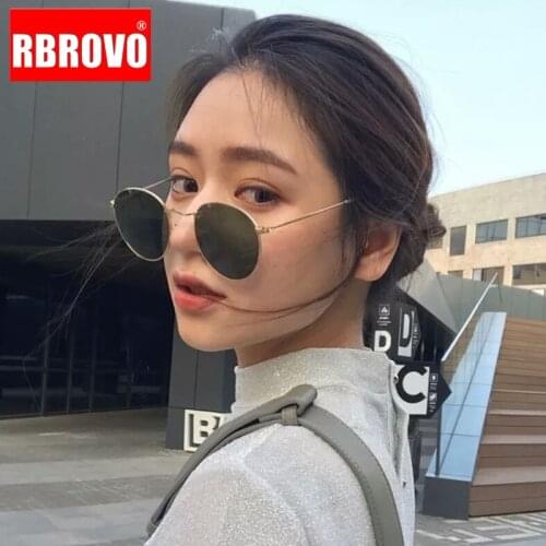 RBROVO 2021 Oval Classic Round Sunglasses Women/Men Metal Shades for Women Sun Glasses Driving Oculos De Sol Gafas UV400