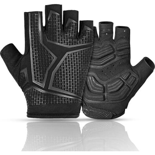 Shockproof Cycling Gloves Half Short Finger Sport Gloves Men Women Summer Breathable Bicycle Gym Fitness Gloves MTB Bike Gloves