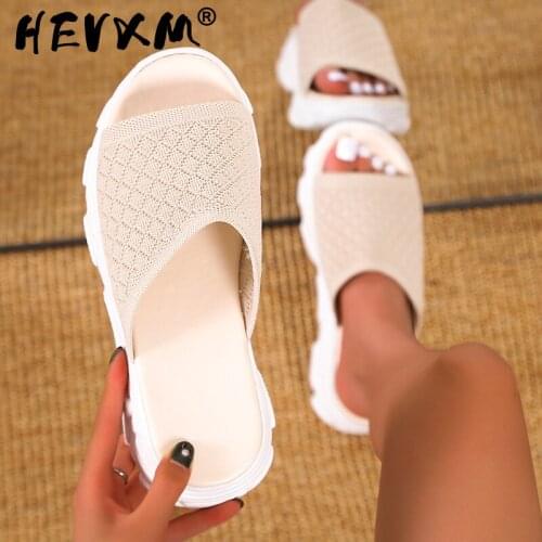 Summer Chunky Slippers Women Fashion Sole Wedges Heels Flip Flops Casual Shoes Waterproof Platform Slippers Sexy Women Sandals