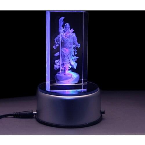 Special Offer 15CM LARGE HOME shop office company business 3D crystal God of Wealth Guan Gong Fortune Talisman statue