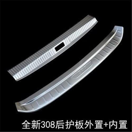 Car styling for Peugeot 308 2016-2019 stainless steel car Rear Bumper Protector Sill Trunk Rear guard Tread Plate