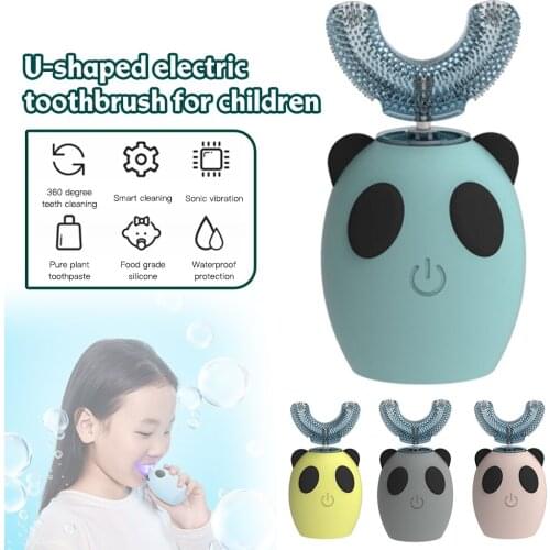 Smart 360 Degress U Sonic Electric Toothbrush Kid Silicone Automatic Ultrasonic Tooth Brush Children IPX7 Waterproof Teeth Brush