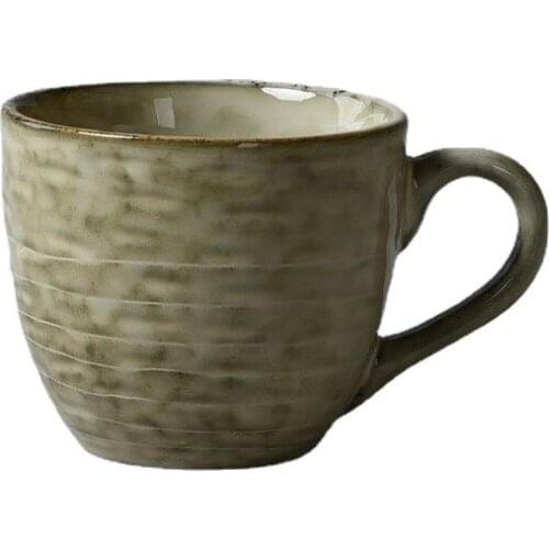 Japanese-style Vintage Ceramic Coffee Mug Tumbler Rust Glaze Tea Milk Beer Mug with Wood Handle Water Cup Home Office Drinkware