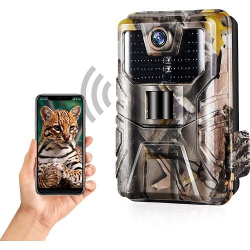 WIFI Trail Camera 24MP 1080P APP Live Show Hunting Cameras 940nm IR LEDs No Glow Night Vision IP66 Outdoor Wildlife Monitoring