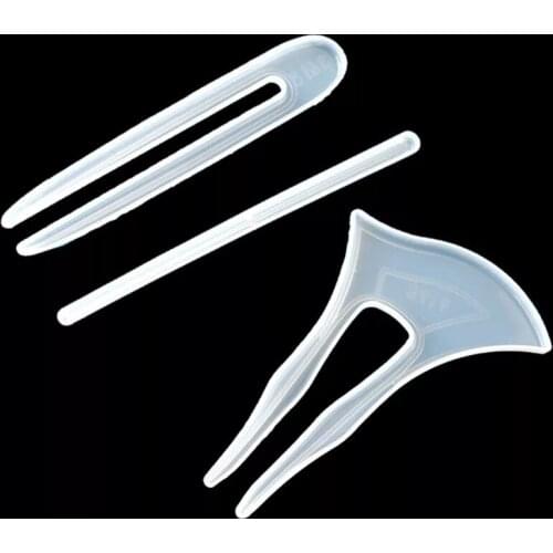 1PC Clear Hairpin Molds Hair Stick Silicone Molds Headdress Hair Pin Epoxy Resin Casting Hairpin silicone Mould DIY Jewelry Tool