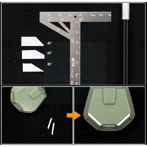 1PC Military Gundam Model Rubber Sheets Cutting Ruler Steel Tools T-shaped Assembling Ruler F9A2