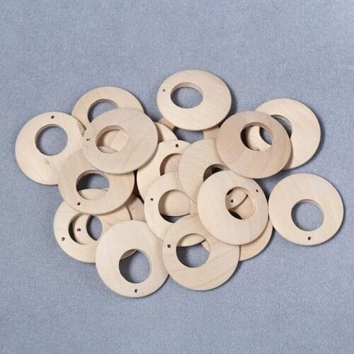 100pcs/lot 40mm Natural Wood Beads Round DIY Earring Jewelry Findings Kids Toys Spacer Wooden Pendant Beads Jewelry Accessories