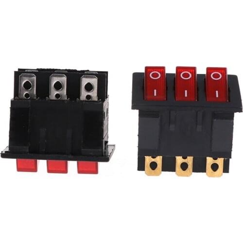 2PCS/lot KCD4 Triple 9-pin rocker switch 15A/250V Wholesale