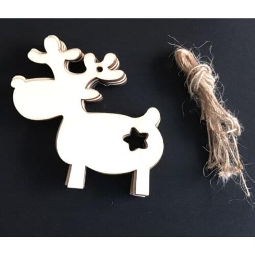 20 pcs Wood Christmas Deer, Creative Wood Craft for Home Decor Christmas Tree Decoration