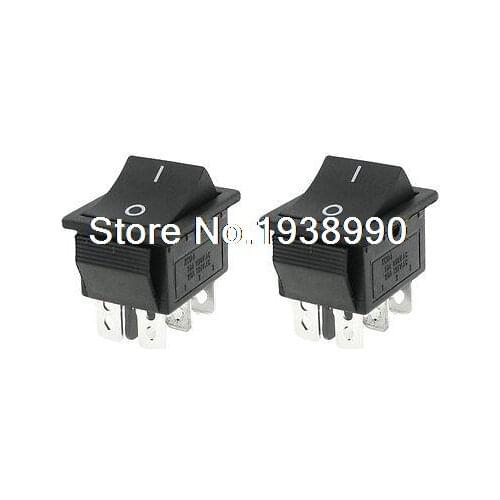 250V/15A 125V/20A AC Momentary ON/OFF DPDT Rocker Switch 2 Pcs