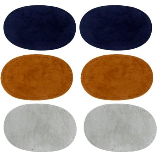 3 Colors Fabric Elbow Knee Iron-on Patches for Repair Craft DIY Clothes Decoration Blue,Grey,Camel