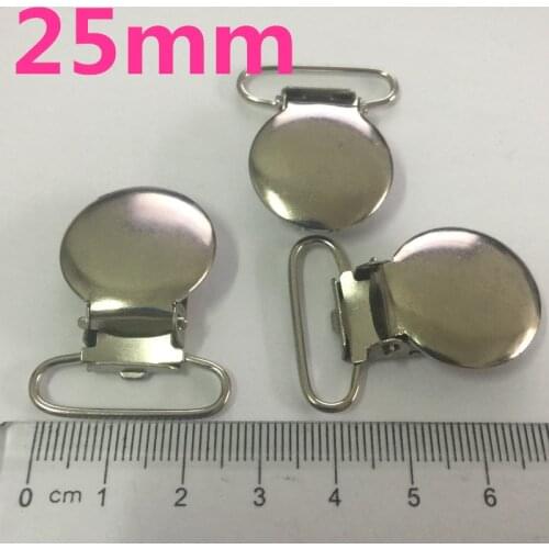 30 pcs/lot 1''2.5cm Metal Round Pacifier Suspender Clips Garment Accessories Ribbon Craft Sewing Tool Plastic clip tooth
