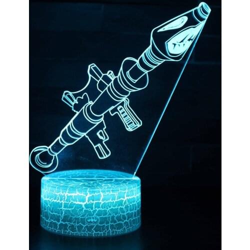 3D illusion Battle Royale Figures Lamp Raven Omega Figurine Lig Crack Base 3D Night Light 7-Color Timing 16 Color Remote Control