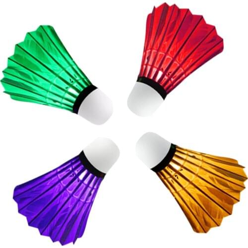4 Mix Color LED Badminton Shuttlecock Night Glow Birdies - Pack Of 4