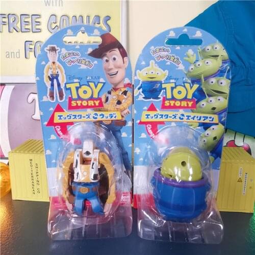 Disney Anime Toy Story Kawaii Woody Alien Deformed Egg Capsule Toy Action Figure Model Ornaments Boy Girl Gift