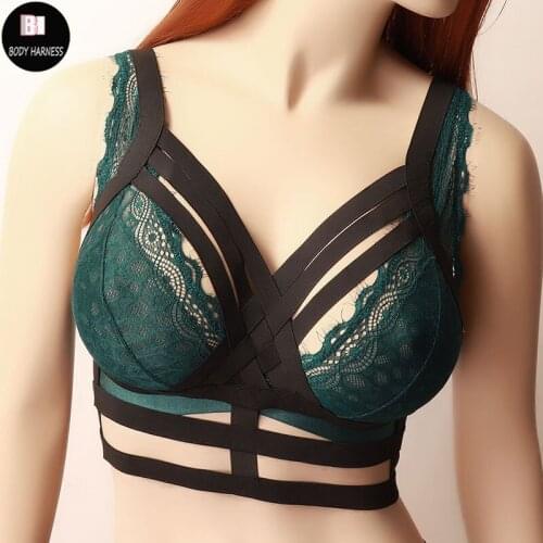 Black Top Sexy Lingerie Body Harness Rave Suspenders Bondage Dress Women Fetish Goth Punk Harness Bra Pole Dance Bondage Harness