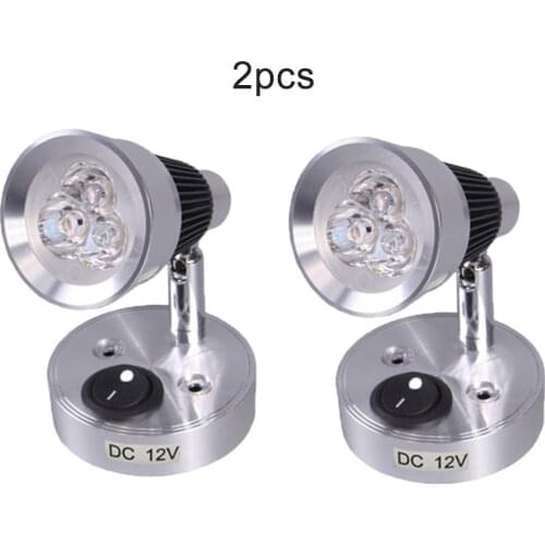 Aluminum 3W 3000K Warm White Interior Lights For Boats DC12V Flexible Wall Mount Reading Chart Light for Rv, Caravan,Yacht