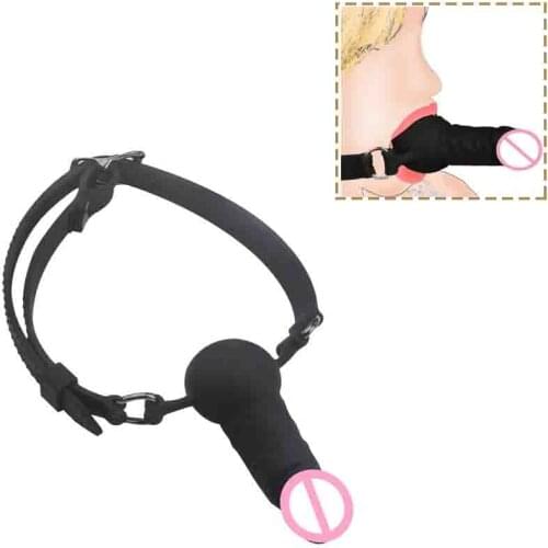 BDSM Open Mouth Gag,Penis Plug Oral Dildo Mouth Gag Oral Fixation Fetish Bondage Restraint Sex Adult Game Erotic Toys for Couple