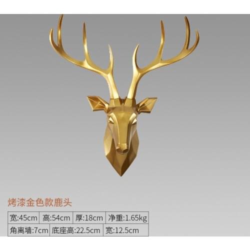 Lucky Deer Head Nordic Light Luxury Wall Decoration Dining Room Wall Hanging Porch Hanging Ornaments Room Decor Aesthetic