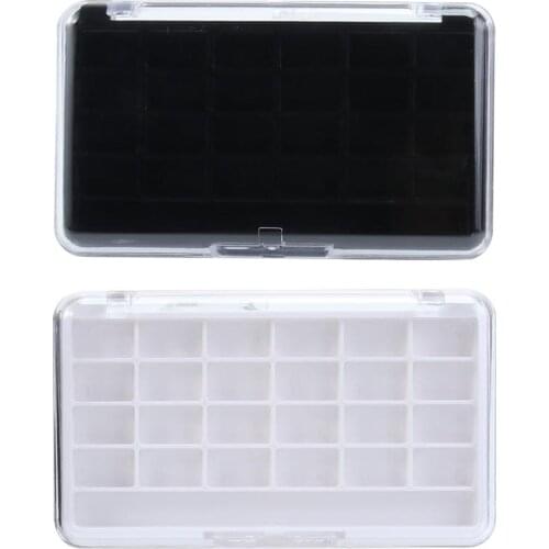 2PCS 24 Grids Empty Refillable Container Case Makeup Palette for Beauty Cosmetic Lipstick Lip Balm Eyeshadow Blusher White Black