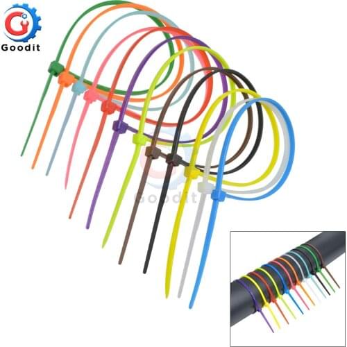 100pcs 150mm Self-locking Nylon Cable Ties 5.91inch 12 color Plastic Zip Tie wire binding wrap straps Organiser Fasten Cable