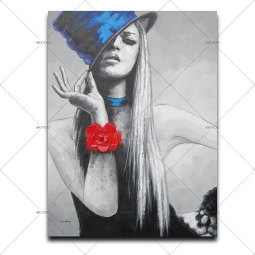 Op Art Dancing Women Colorful Beautiful Oil Painting Fashion Girl Canvas Art Abstract Wall Pictures for Living Room Gallery Home