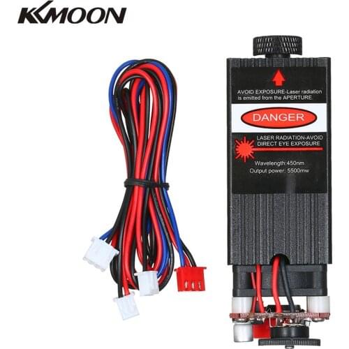 KKMOON 500mw/ 2500mw/5500mw Professional Blue Laser Head Module Adjustable Focusable for CNC Router / DIY Engraving Machine
