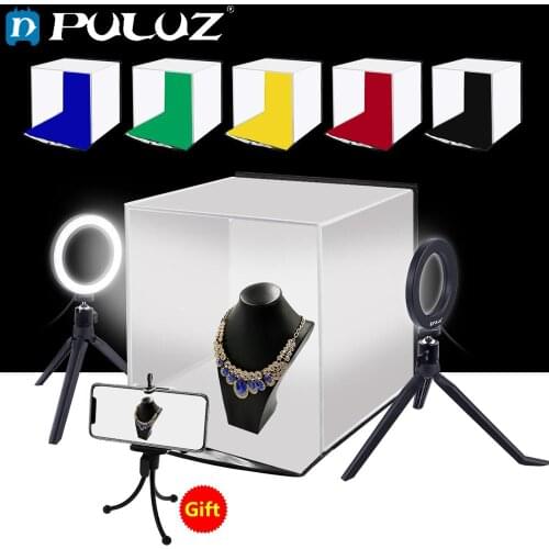 PULUZ 30cm Photo Softbox Portable Folding Studio Shooting Tent Box Kits with 6 Colors Backdrops (Red, Green, Yellow, Blue, White