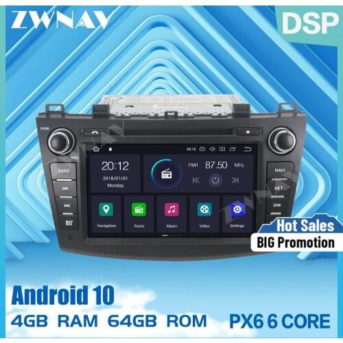 PX6 DSP IPS 4G+64GB Android 10.0 Car GPS Navi Radio Audio stereo For Mazda 3 Axela 2009-2012 car DVD multimedia Player head unit
