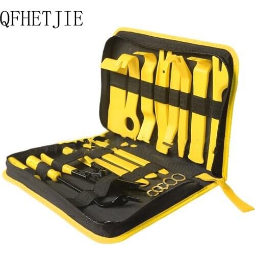QFHETJIE Car Accessories Audio Interior Disassembly Tool 19 Pieces of Pry Plate Screwdriver Lamp Clamp Key Modification Tool