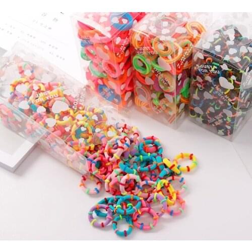 100PCS/Lot 3.0CM Children Cute Small Ring Rubber Bands Tie Gum Ponytail Holder Elastic Hair Band Headband Girls Hair Accessories