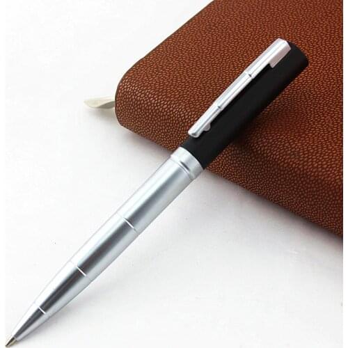 High Quality Black Silver Rollerball Pen 0.7mm Black Ink Refill Metal Ballpoint Pen for Student School Supplies