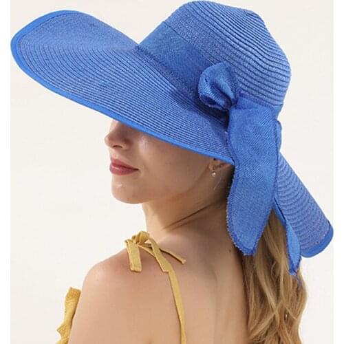 Anti-UV sunshade hat: Korean version of big brim straw hat, tide folding summer sun hat, sunblock beach hat for women