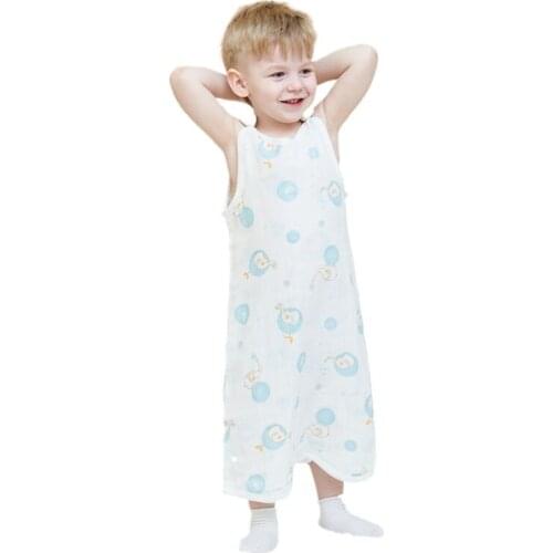 Baby Sleeping Bag Spring Summer Boys Girls Thin Cotton Gauze Sleeveless Baby Split Leg Sleepsack Breathable Children Vest Cocoon
