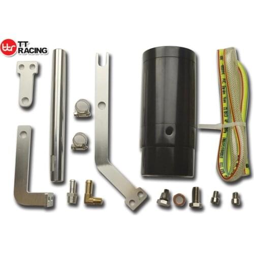 SPLITE_OT_BK - BLACK 0.5L Oil Baffled Catch Can fits Holden V8 LS1 LS2 LS3 / COMMODORE VE V6