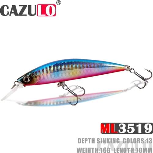 Sinking Minnow Fishing Accessories Lures Isca Artificial Weights 16g 70mm Baits Glow In The Dark Wobblers Pesca Carp Fish Leurre