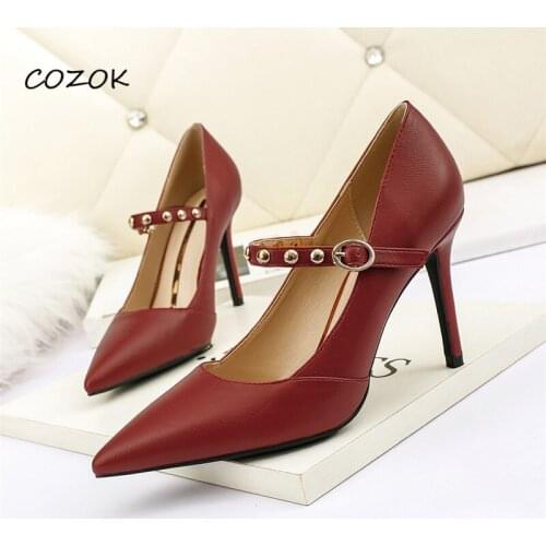 Shoes for Women 2021 Casual Vintage High Heels OL Party Night Fashion Sexy Shoes High Heels
