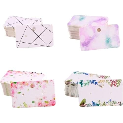 50pcs Colorful Kraft Paper Earrings Cards 3x5cm Stud Earring Label Tag DIY Jewelry Making Accessories Display Wholesale