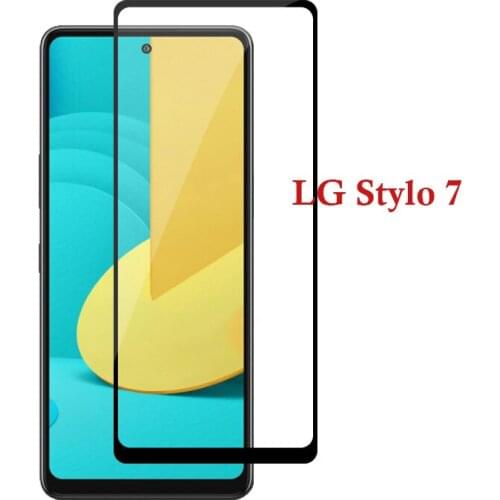 Tempered Glass For LG Stylo 7 6 Stylo7 Glass Screen Protector LG Q61 Q6 Q7 Stylus7 Full Cover protective Glass Black Border