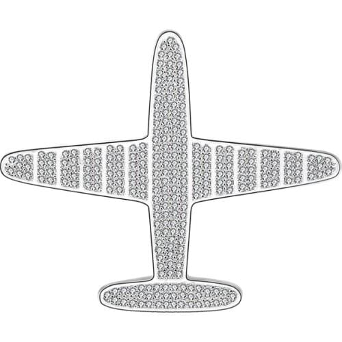 2019 Personality Cartoon Copper Brooch Gold Silver Airplane Model Copper Zircon Brooch High Quality Fashion Jewelry Gift