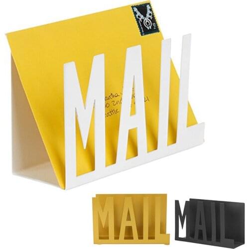 1Pc Creative Desktop Iron Mail Letter Holder Home Bedroom Office Envelope Organizer File Book Display Rack