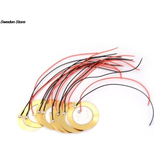 10Pcs Sale 27mm Piezo Ceramic Elements Sounder Sensor Trigger Drum Disc + Wire Copper Piezoelectric Buzzer Copper new
