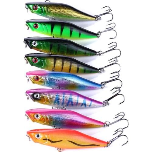 100pcs 7.5cm 7.5g Top Water Pencil Bait Fishing Tackle Wobblers Fishing Lures Plastic Dog Pencil Floating Bait