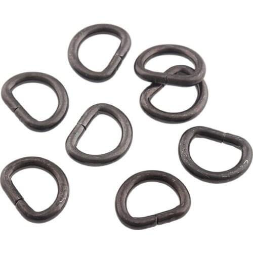 30pcs Metal D Ring Gun Black Iron Wire Circle Inner Width 1/2(13mm) Inch High Quality Dee Ring for Bags Webbing Handbag Purse